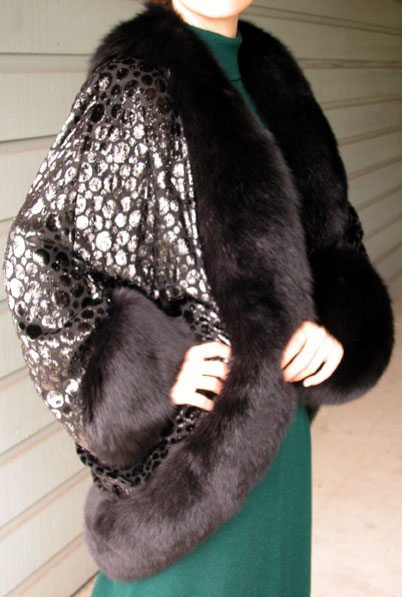 vintage black fox fur coat